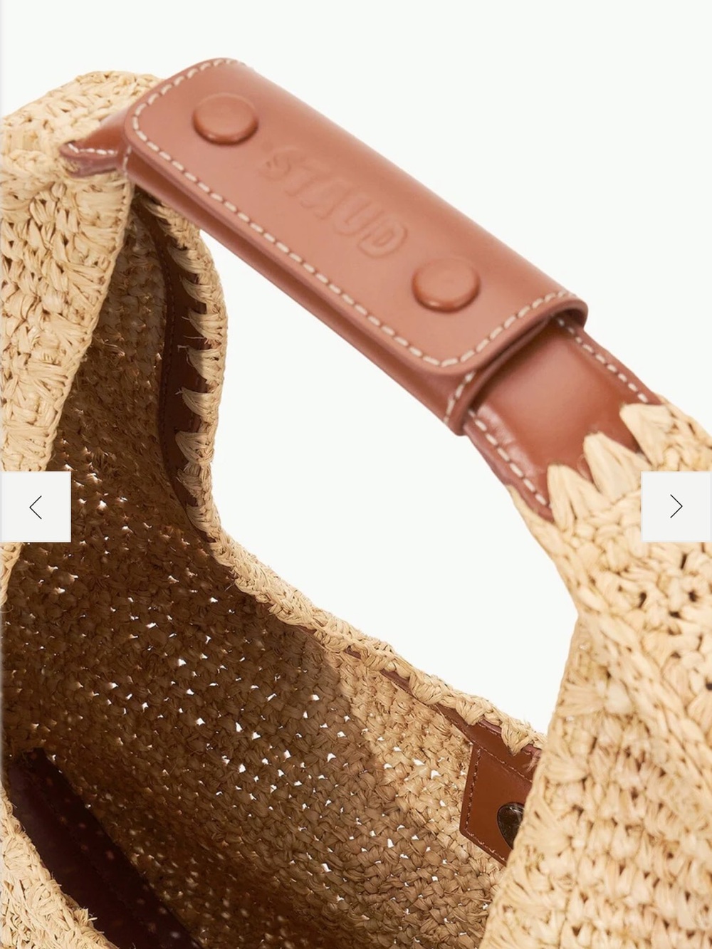 STAUD Large Moon Raffia Shoulder Bag - Picture 2 of 3
